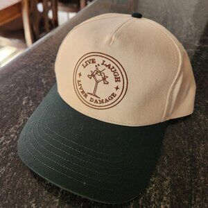 Live Laugh Liver Damage Hat Visibly Toxic Off White Dark Green